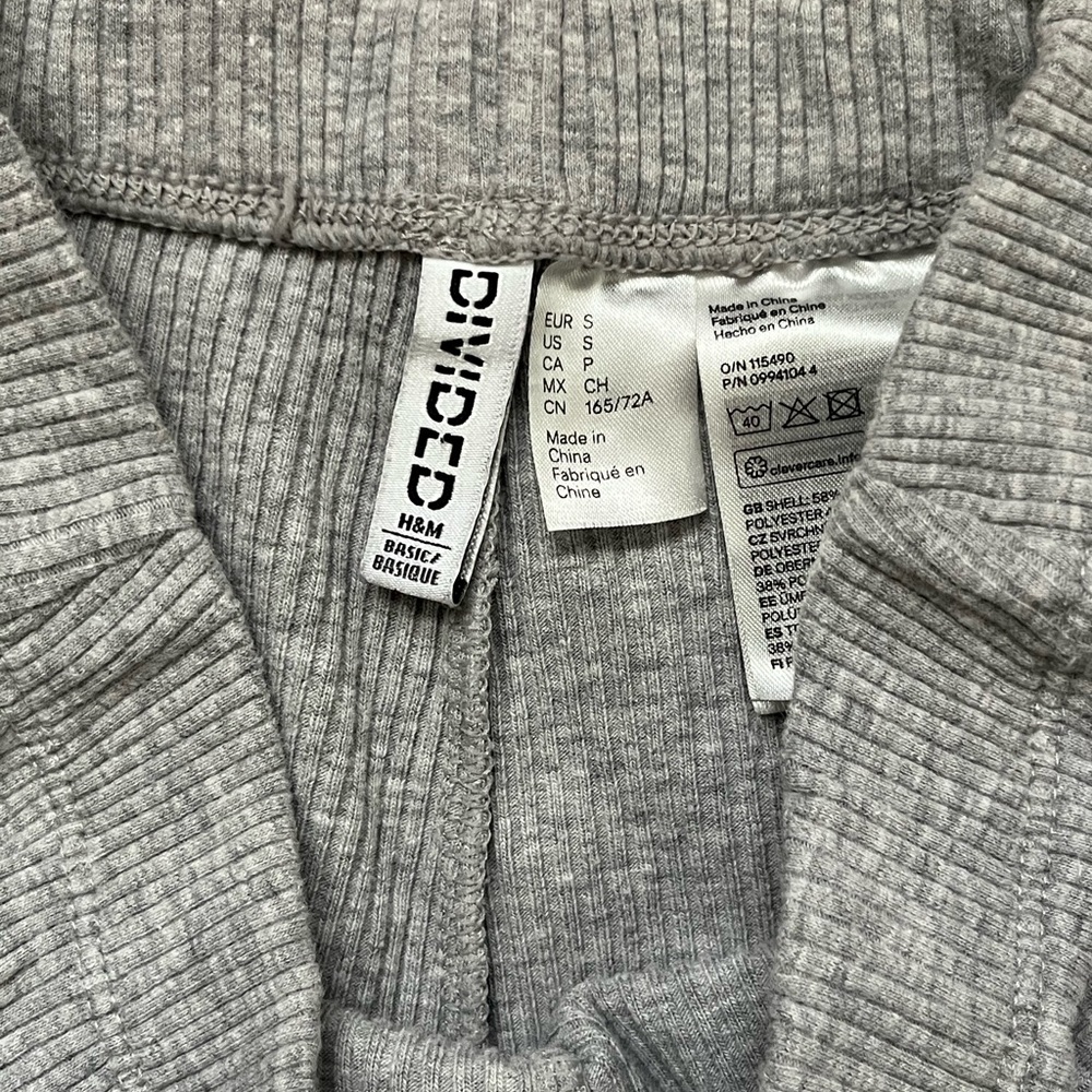 Gray Ribbed Flare Pants - Picture 3 of 3